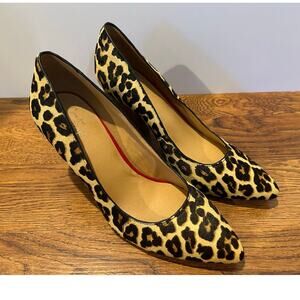 Crown Vintage Women’s Mohair Leopard Print Pumps Sz 9 Bold Fashion Animal Print